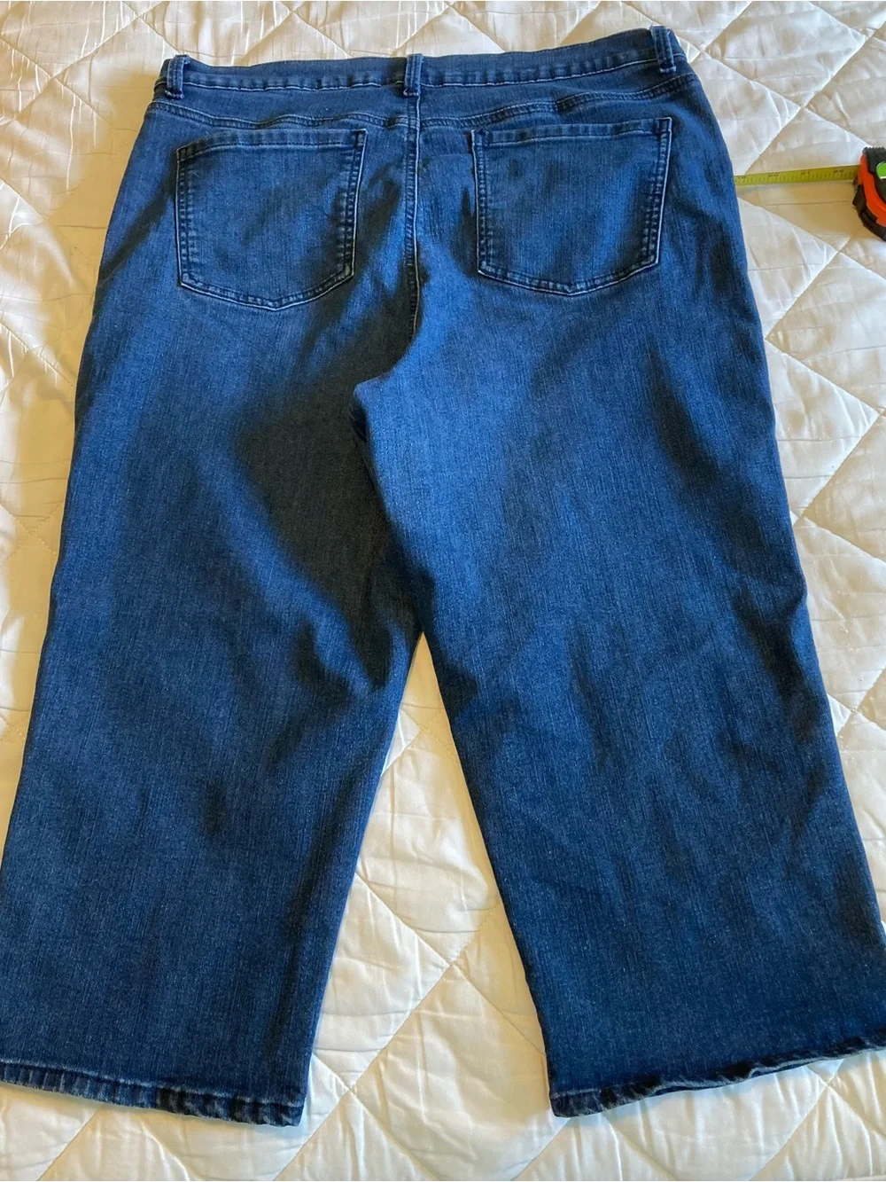 Gloria Vanderbilt Relaxed Capris Dark Blue Slimming Denim Jeans Womens Size 16 - Picture 14 of 15